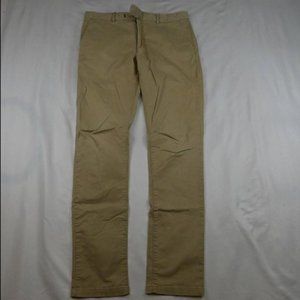 Frank and Oak Becket Narrow Chino Pants Men’s 36x36 Beige Slim Stretch